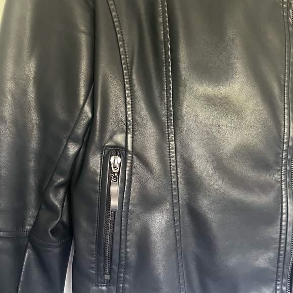 Sleek & Chic Faux Leather Moto Jacket - RW&CO, Size S - Picture 6 of 7